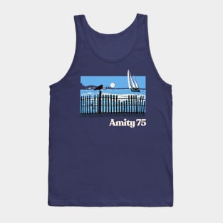 Amity 1975 - The Summer Of Jaws - Vintage Style Souvenir Design Tank Top